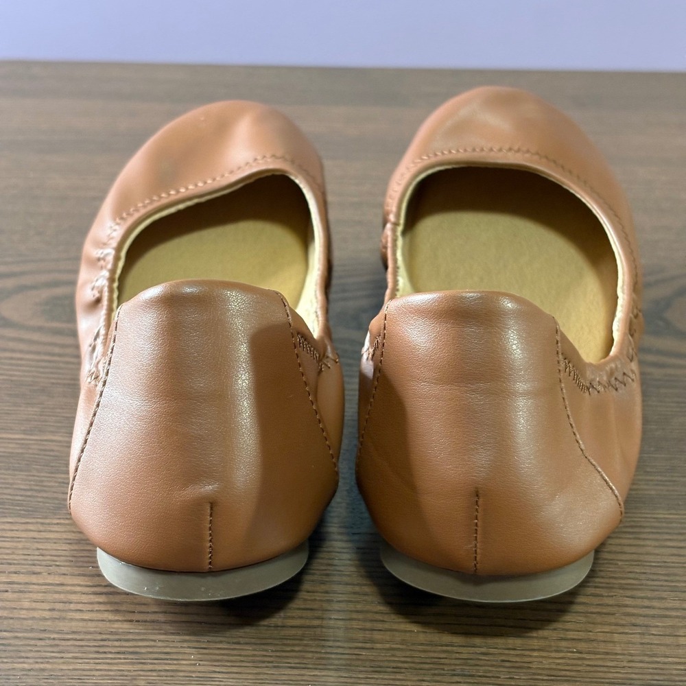 Time and Tru Ballet Flats Womens 10 Tan Excellent Memory Foam Slip On Shoes - Picture 8 of 10